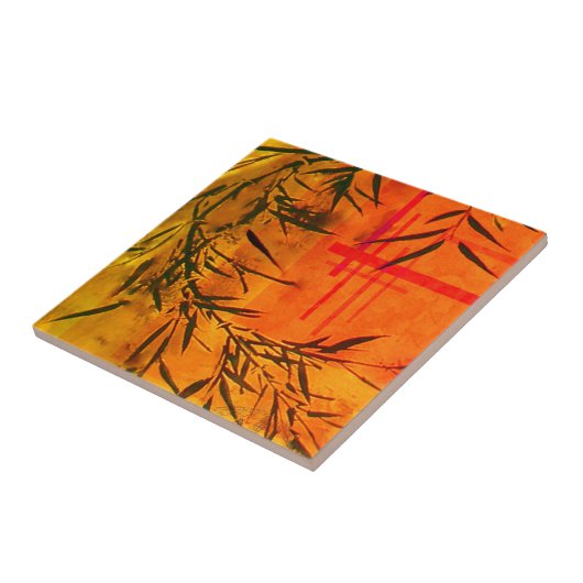 Asian Bamboo Art Tegeltje (Zijkant)