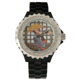 Asian Battle Woman Horloge
