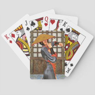 Asian Battle Woman Pokerkaarten