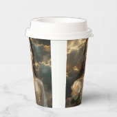 Asian Beauty With White Rose Papieren Bekers (Rechts)