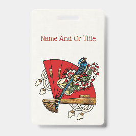 Asian Bird Deco Badge