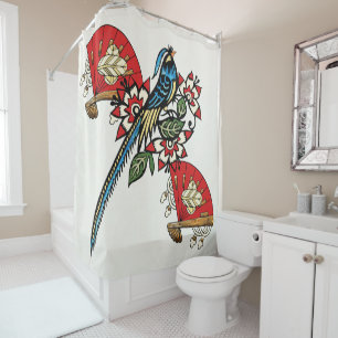 Asian Bird Deco Douchegordijn