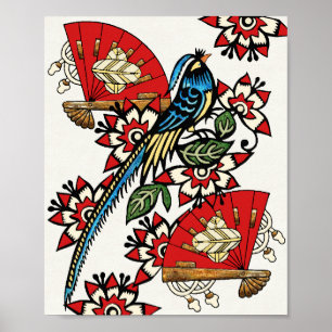 Asian Bird Deco Poster