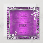 Asian Blossom Plum roze White Black Lace Birthday Kaart (Achterkant)