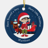 Asian Boy Elf Keramisch Ornament (Voorkant)