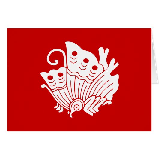 Asian Butterfly Japanse Kamon Design (Voorkant Horizontaal)
