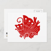 Asian Butterfly Japanse Kamon Design Briefkaart (Voorkant / Achterkant)