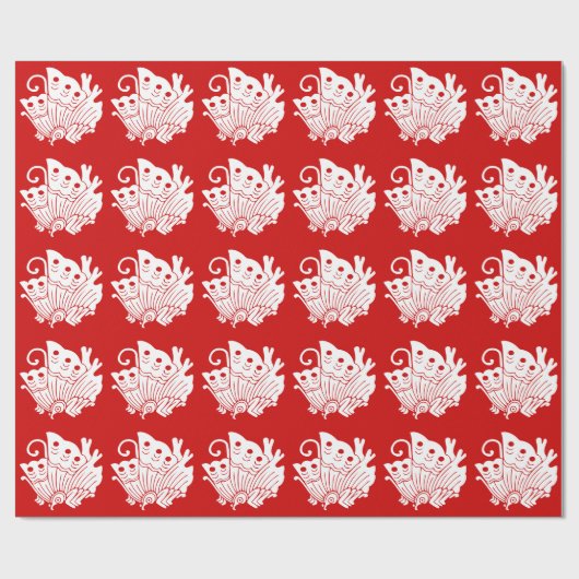 Asian Butterfly Japanse Kamon Design Cadeaupapier (Vlak)