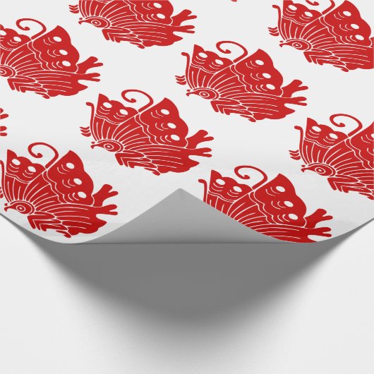 Asian Butterfly Japanse Kamon Design Cadeaupapier (Hoek)