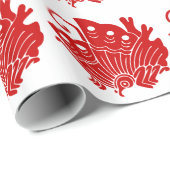 Asian Butterfly Japanse Kamon Design Cadeaupapier (Rol Hoek)