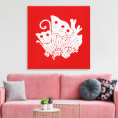 Asian Butterfly Japanse Kamon Design Canvas Afdruk (Insitu (Woonkamer))