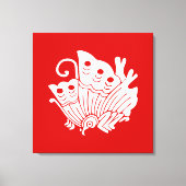 Asian Butterfly Japanse Kamon Design Canvas Afdruk (Voorkant)