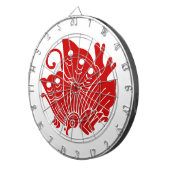 Asian Butterfly Japanse Kamon Design Dartbord (Voorkant Rechts)