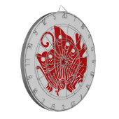 Asian Butterfly Japanse Kamon Design Dartbord (Voorkant Links)