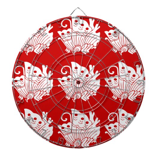Asian Butterfly Japanse Kamon Design Dartbord (Voorkant)