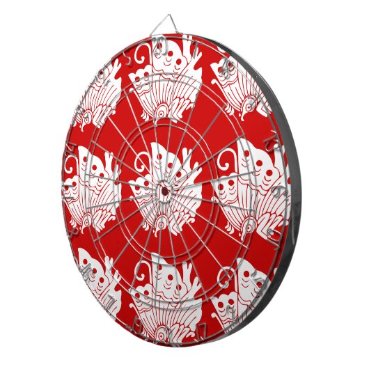 Asian Butterfly Japanse Kamon Design Dartbord (Voorkant Rechts)