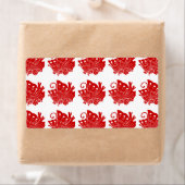 Asian Butterfly Japanse Kamon Design Etiket (Insitu)