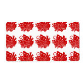 Asian Butterfly Japanse Kamon Design Etiket (Voorkant)