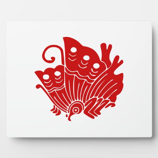 Asian Butterfly Japanse Kamon Design Fotoplaat (Voorkant)