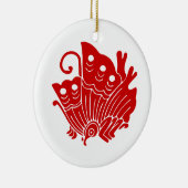 Asian Butterfly Japanse Kamon Design Keramisch Ornament (Rechts)