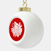 Asian Butterfly Japanse Kamon Design Keramische Bal Ornament (Rechts)