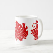 Asian Butterfly Japanse Kamon Design Koffiemok (Voorkant rechts)