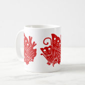 Asian Butterfly Japanse Kamon Design Koffiemok (Voorkant links)