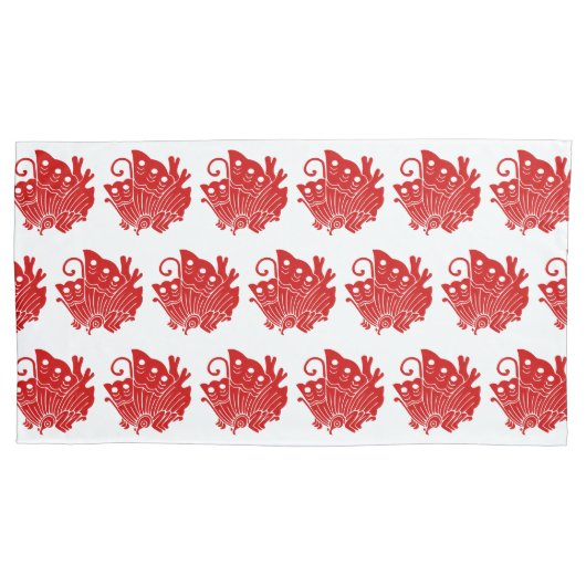 Asian Butterfly Japanse Kamon Design Kussensloop (Voorkant-Links)