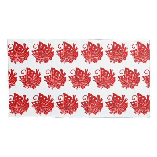 Asian Butterfly Japanse Kamon Design Kussensloop (Achterkant-Rechts)