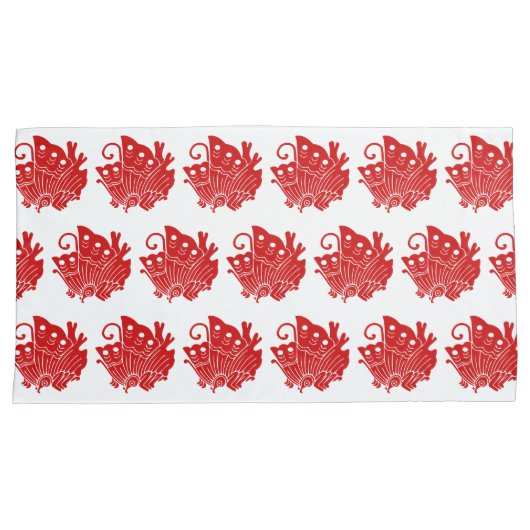 Asian Butterfly Japanse Kamon Design Kussensloop (Voorkant-Rechts)