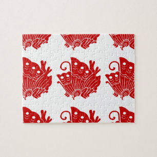 Asian Butterfly Japanse Kamon Design Legpuzzel