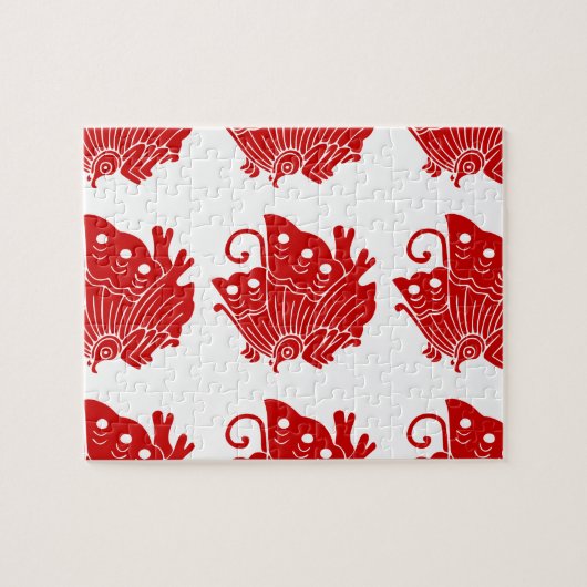 Asian Butterfly Japanse Kamon Design Legpuzzel (Horizontaal)