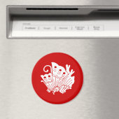 Asian Butterfly Japanse Kamon Design Magneet (Insitu (Vaatwasser))