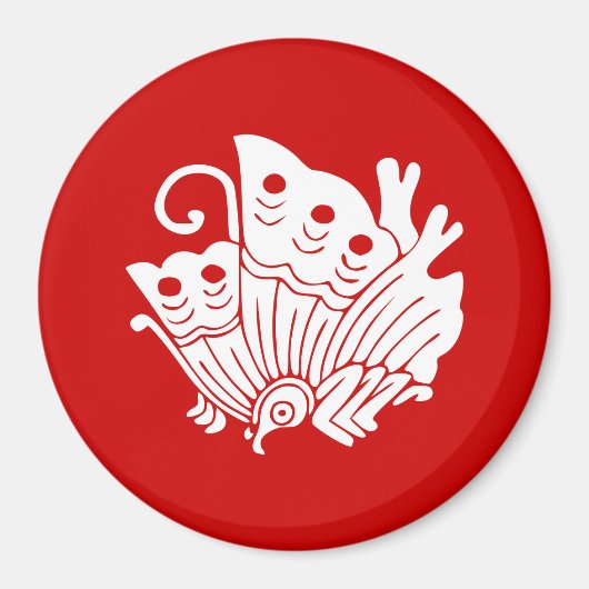 Asian Butterfly Japanse Kamon Design Magneet (Voorkant)