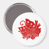 Asian Butterfly Japanse Kamon Design Magneet (Voorkant / Achterkant)