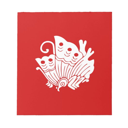 Asian Butterfly Japanse Kamon Design Notitieblok (Voorkant)