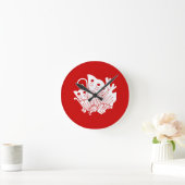 Asian Butterfly Japanse Kamon Design Ronde Klok (Huis)