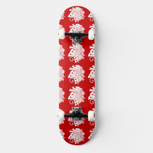 Asian Butterfly Japanse Kamon Design Skateboard (Voorkant)