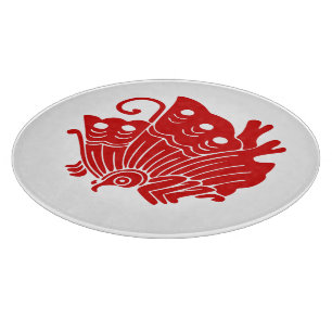 Asian Butterfly Japanse Kamon Design Snijplank