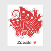 Asian Butterfly Japanse Kamon Design Sticker (Vel)