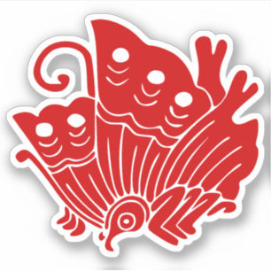 Asian Butterfly Japanse Kamon Design Sticker