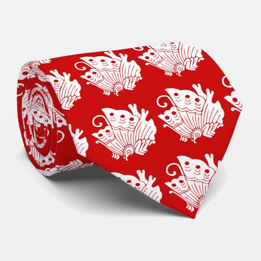 Asian Butterfly Japanse Kamon Design Stropdas (Opgerold)