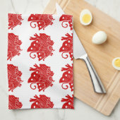 Asian Butterfly Japanse Kamon Design Theedoek (Quarter Fold)