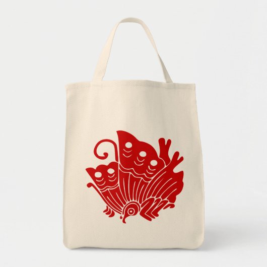 Asian Butterfly Japanse Kamon Design Tote Bag (Voorkant)