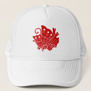 Asian Butterfly Japanse Kamon Design Trucker Pet