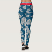 ASIAN CLOUD PATROON BLAUW LEGGINGS (Achterkant)