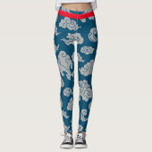 ASIAN CLOUD PATROON BLAUW LEGGINGS (Voorkant)