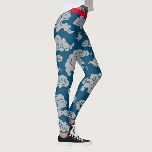 ASIAN CLOUD PATROON BLAUW LEGGINGS (Rechts)