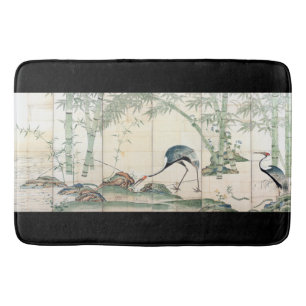 Asian Crane Bird Bamboo Wildlife Animal Bathmat Badmat