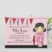 Asian Cutie - uitnodiging van de Birthday Party (Staand voorkant)